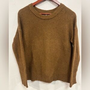 Madewell Greensboro Button-Back Women's Textured Knit Sweater Brown‎ Small